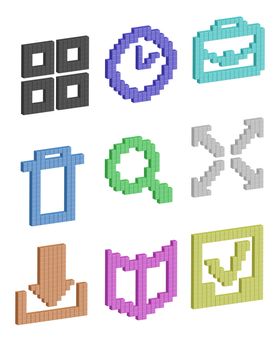 a set of pixel icons for your individual design. illustration