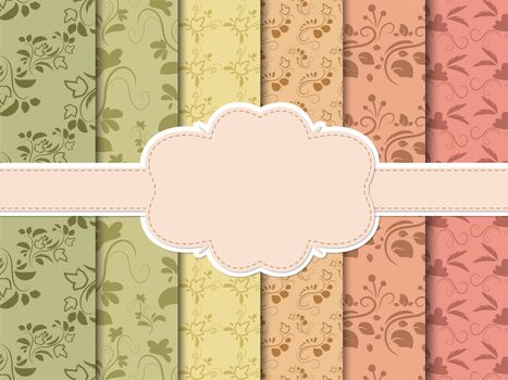 Set of bright seamless backgrounds for your design. illustration