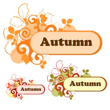 Autumn logo for the company in various color variations. illustration