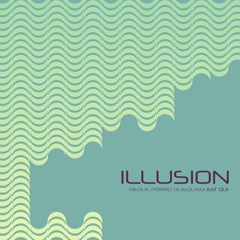 Abstract green illusory background with waves. illustration