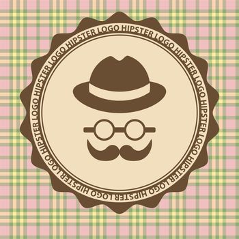 Hipster style. Hat, glasses, wool on a light background. Fathers Day illustration