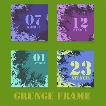 Four flyers in grunge style for business or entertainment cube. illustration