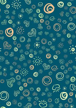 Beautiful green blue seamless background for gift wrapping or web site. illustration