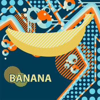 Abstract background with a banana as a logo for business with space for your text. illustration