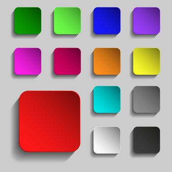 Thirteen colorful web buttons for your design. illustration