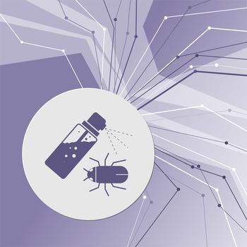 Mosquito spray, Bug Spray icon on purple abstract modern background. The lines in all directions. With room for your advertising. illustration