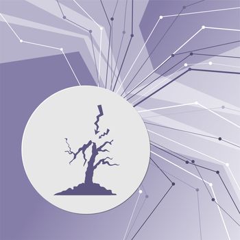 lightning and tree icon on purple abstract modern background. The lines in all directions. With room for your advertising. illustration