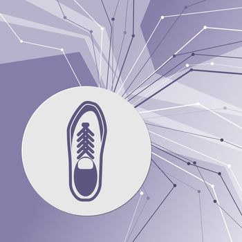 low shoe icon on purple abstract modern background. The lines in all directions. With room for your advertising. illustration