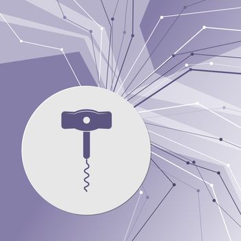 corkscrew icon on purple abstract modern background. The lines in all directions. With room for your advertising. illustration