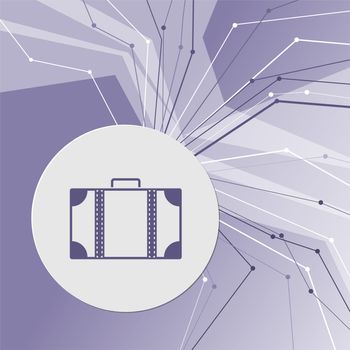 luggage icon on purple abstract modern background. The lines in all directions. With room for your advertising. illustration