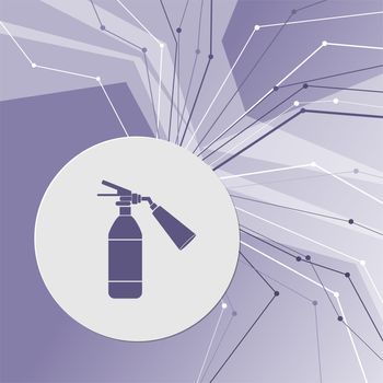 fire extinguisher Icon on purple abstract modern background. The lines in all directions. With room for your advertising. illustration