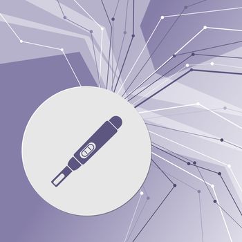 Pregnancy test icon on purple abstract modern background. The lines in all directions. With room for your advertising. illustration