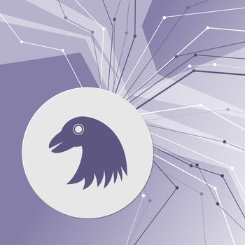 eagle icon on purple abstract modern background. The lines in all directions. With room for your advertising. illustration