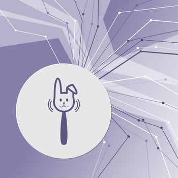 easter rabbit icon on purple abstract modern background. The lines in all directions. With room for your advertising. illustration