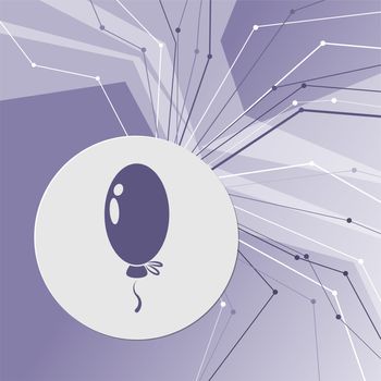 balloon Icon on purple abstract modern background. The lines in all directions. With room for your advertising. illustration