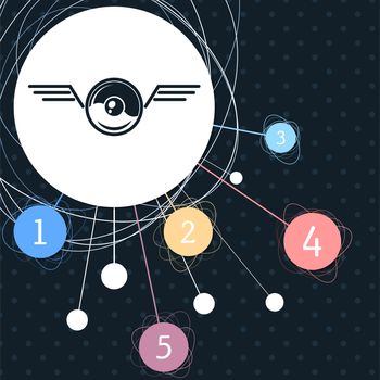 pokeball for play in game icon with the background to the point and with infographic style. illustration