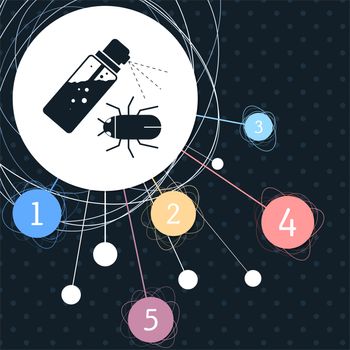 Mosquito spray, Bug Spray icon with the background to the point and with infographic style. illustration