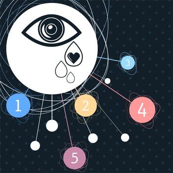 Eye Tears Icon with the background to the point and with infographic style. illustration