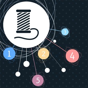 Thread Icon with the background to the point and with infographic style. illustration