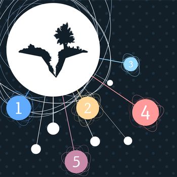 Earth crack, split in earth icon with the background to the point and with infographic style. illustration