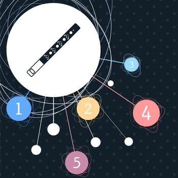 Trumpet icon with the background to the point and with infographic style. illustration