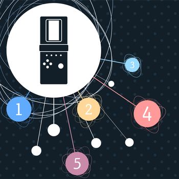 Tetris icon with the background to the point and with infographic style. illustration