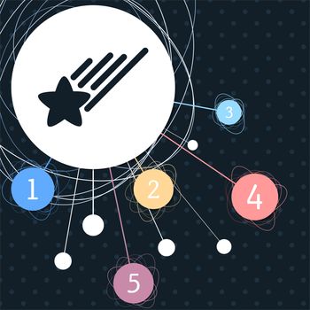 Star Icon with the background to the point and with infographic style. illustration