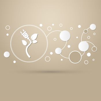 energy power eco icon on a brown background with elegant style and modern design infographic. illustration