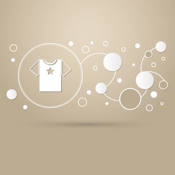 t-shirt icon on a brown background with elegant style and modern design infographic. illustration