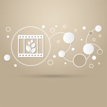 film Icon on a brown background with elegant style and modern design infographic. illustration