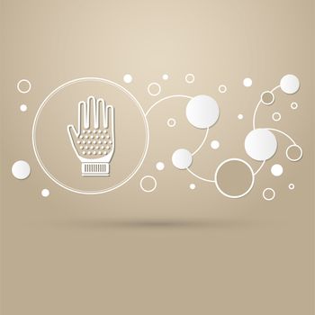 gloves icon on a brown background with elegant style and modern design infographic. illustration