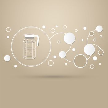 Decanter Icon on a brown background with elegant style and modern design infographic. illustration