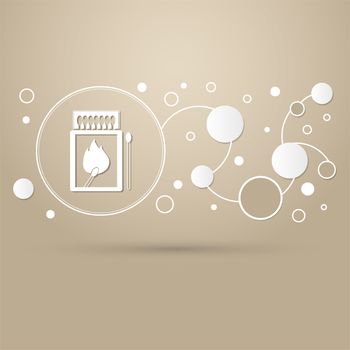 matchbox and matches icon on a brown background with elegant style and modern design infographic. illustration