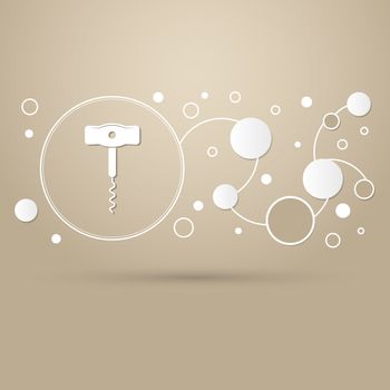 corkscrew icon on a brown background with elegant style and modern design infographic. illustration