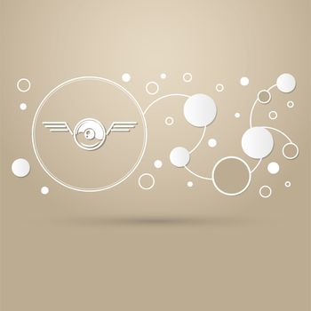 pokeball for play in game icon on a brown background with elegant style and modern design infographic. illustration