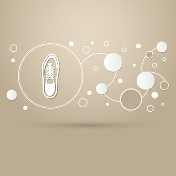 low shoe icon on a brown background with elegant style and modern design infographic. illustration