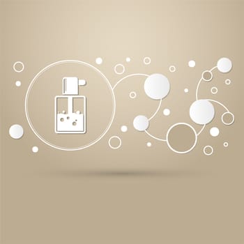 Perfume icon on a brown background with elegant style and modern design infographic. illustration
