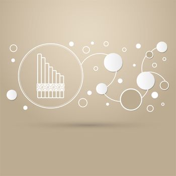 xylophone icon on a brown background with elegant style and modern design infographic. illustration