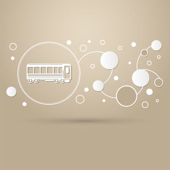Passenger Wagons. Train icon on a brown background with elegant style and modern design infographic. illustration
