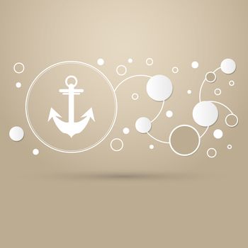 Anchor icon on a brown background with elegant style and modern design infographic. illustration