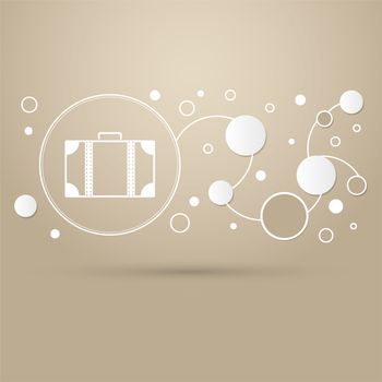 luggage icon on a brown background with elegant style and modern design infographic. illustration