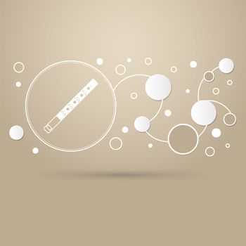 Trumpet icon on a brown background with elegant style and modern design infographic. illustration