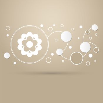 flower icon on a brown background with elegant style and modern design infographic. illustration