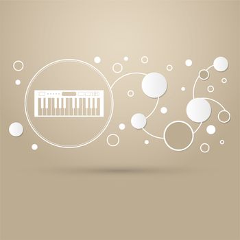 synthesizer icon on a brown background with elegant style and modern design infographic. illustration