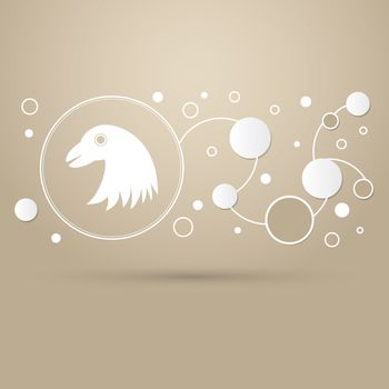eagle icon on a brown background with elegant style and modern design infographic. illustration