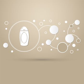 shampoo icon on a brown background with elegant style and modern design infographic. illustration