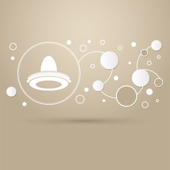 cowboy hat icon on a brown background with elegant style and modern design infographic. illustration