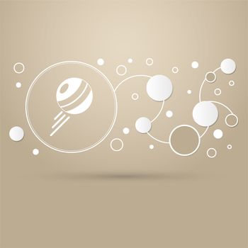 pokeball icon on a brown background with elegant style and modern design infographic. illustration