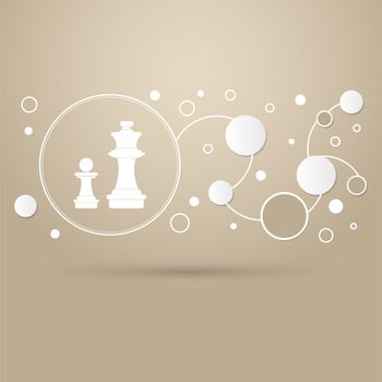 Chess Icon on a brown background with elegant style and modern design infographic. illustration