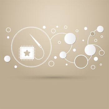 patch icon on a brown background with elegant style and modern design infographic. illustration